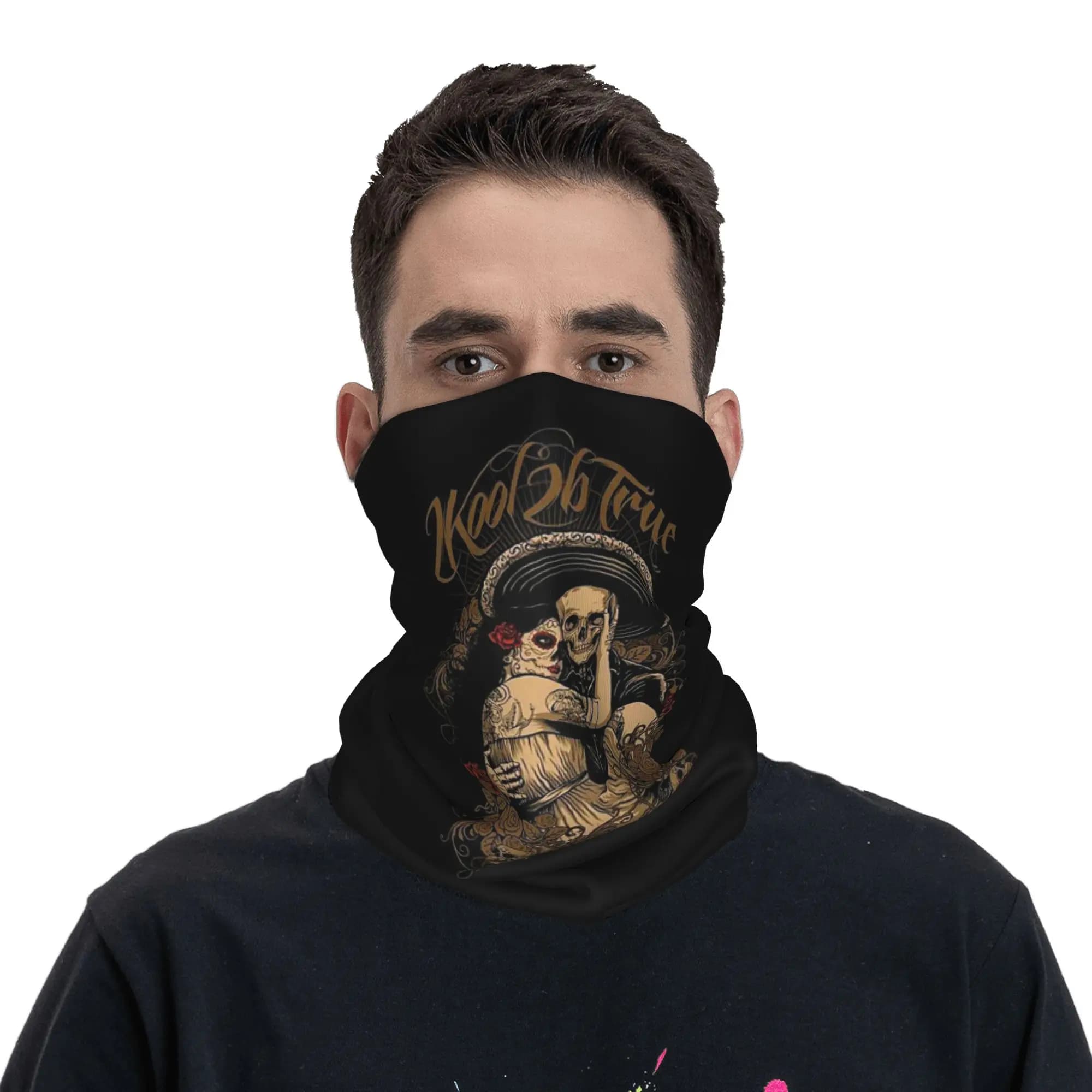 Multifunction Bandana with Calavera Printing and Death Day Couple, Printed Wrap Scarf, Face Mask, Sports Accessories for Men and Women