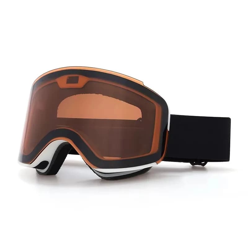 Nuovo Design 2026 Occhiali da Sci Elettrocromici LCD Magnetici con Doppie Lenti Antiappannamento per Neve e Motoslitta