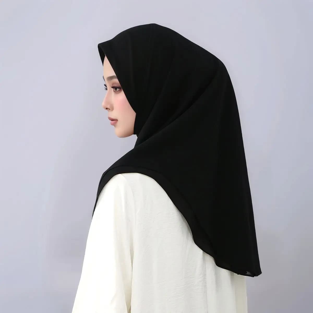 New double layer chiffon ready to wear instant Hijab for Muslim women Full Copricapo Wrap Solid Bandana inner Ramadan Scarf