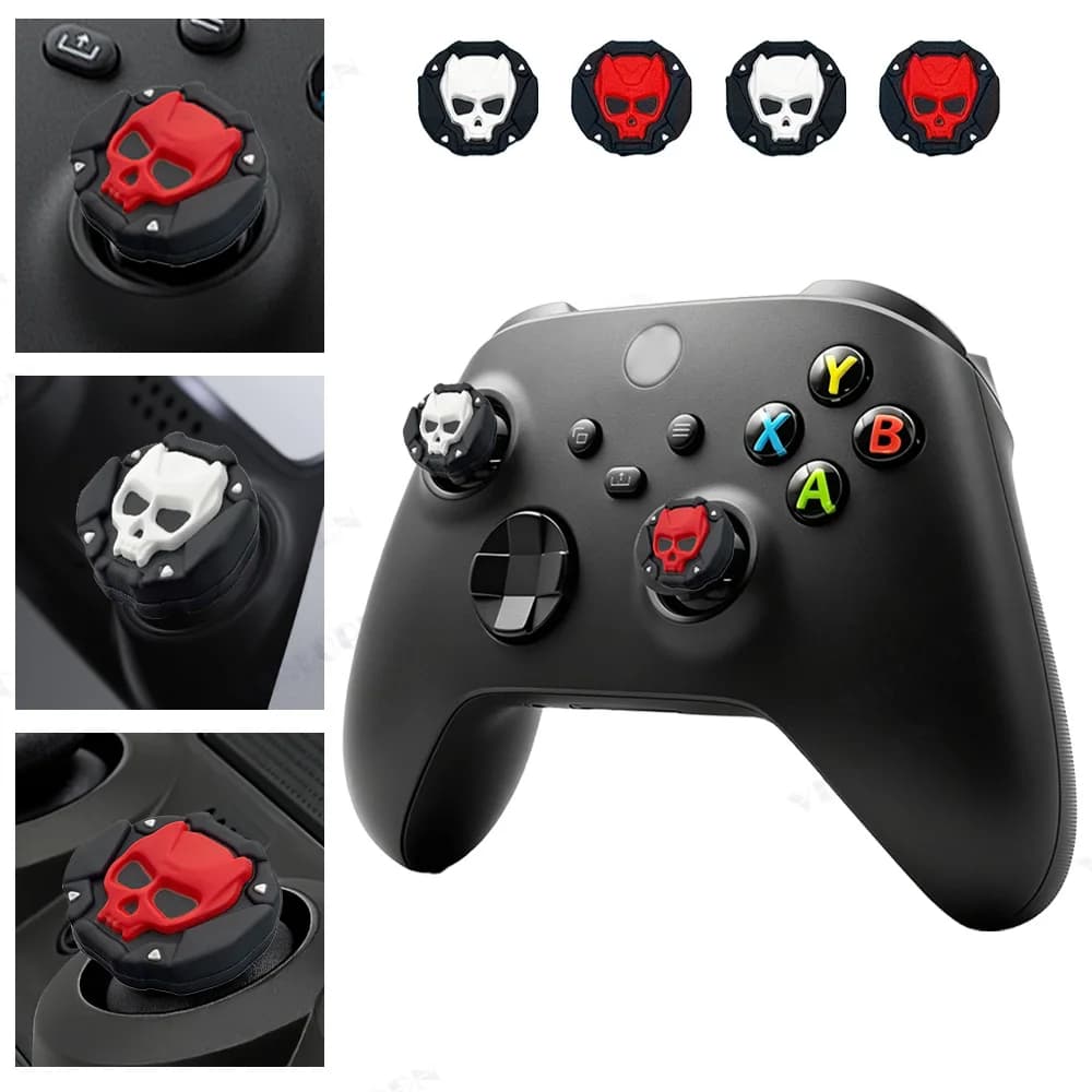 Custodia Protettiva in Silicone Morbido a Forma di Teschio per Controller Xbox Series X/S, Accessori Gaming, Copri-Grip per Pollice, Cover per Joystick