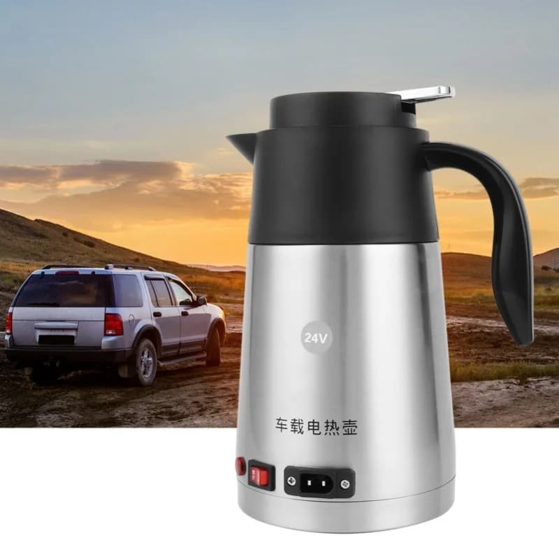 1200ml 200W Auto Electric Kettle Insulation Cup Heating Truck Auto Lighter 24V
