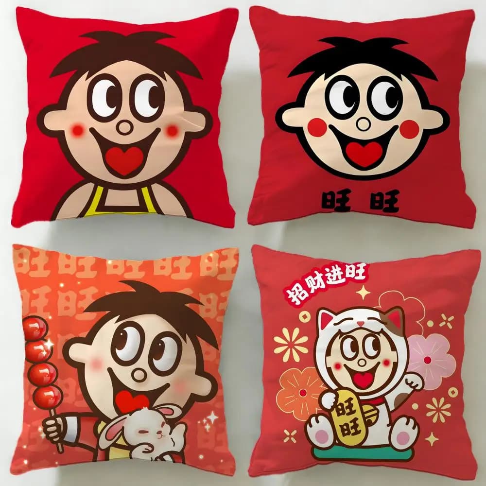 Fodera per cuscino Wangzai, marchio di snack popolare, morbida e facile da lavare – Versatile per divano, letto, viaggi e ufficio