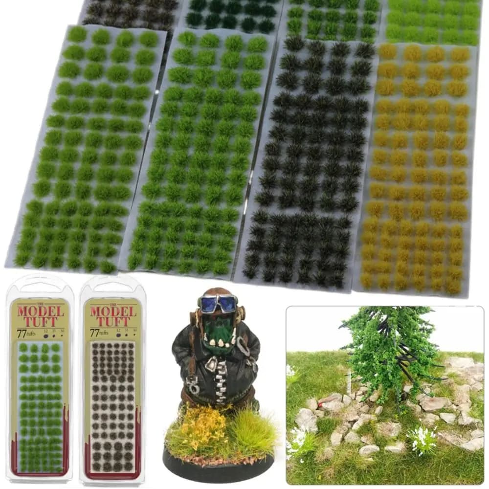 77PCS Toy Miniature Plant Scene Model Simulation Wargame Landscape Grass tuffs Sand table layout Artificial plant cluster