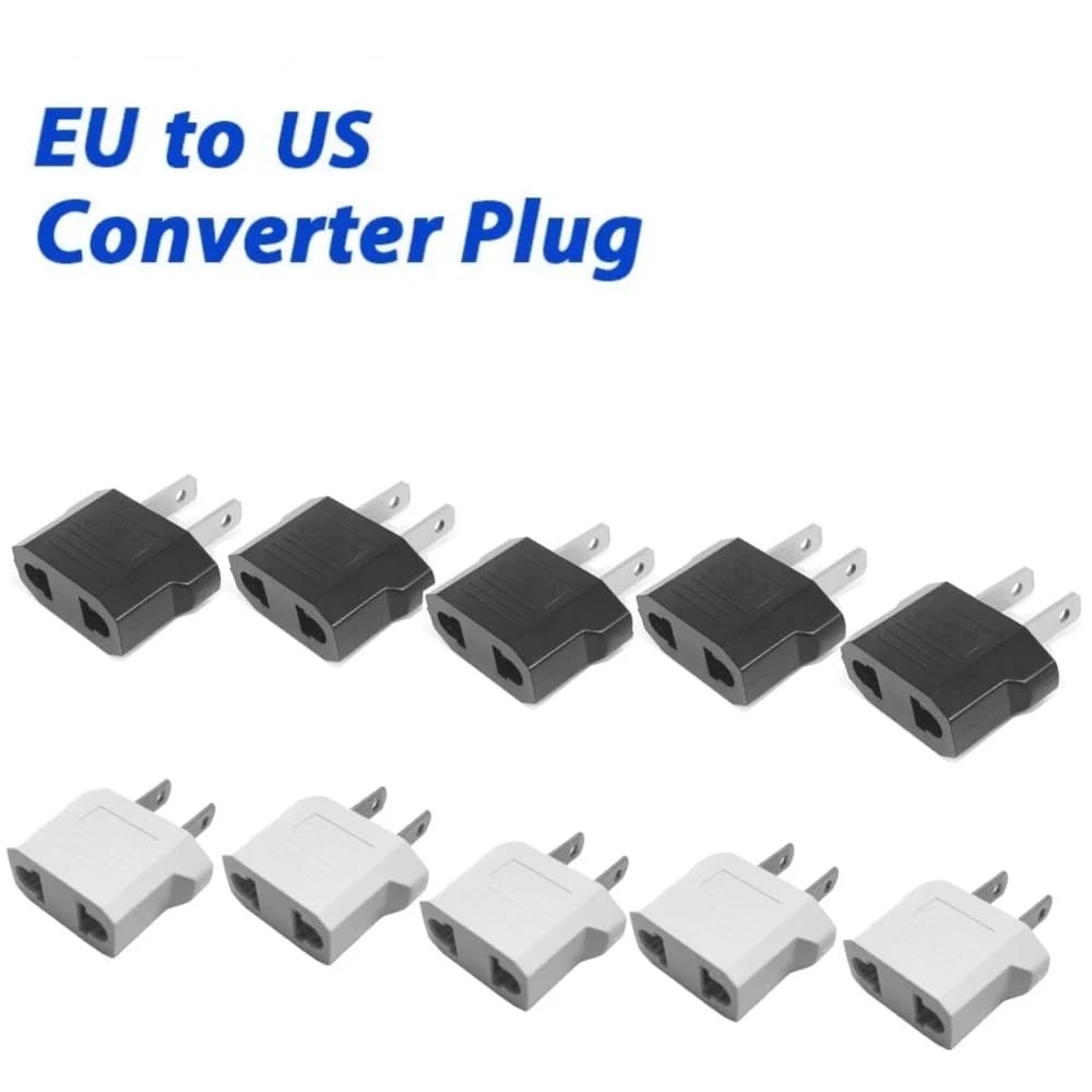 3/5/10pcs Travel Charger Adapter EU to US Plug Outlet Converter Power Plug Adaptor Outlet Converter for Home Outdoor Traveling
