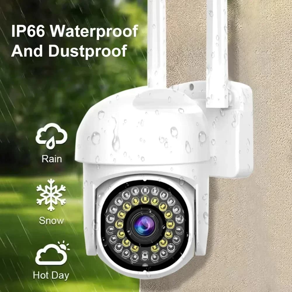 HONGTONG Outdoor Security Camera Wifi 2 MP - Waterproof IP PTZ AI Camera with Human Detection 1080P Two-way Audio 360