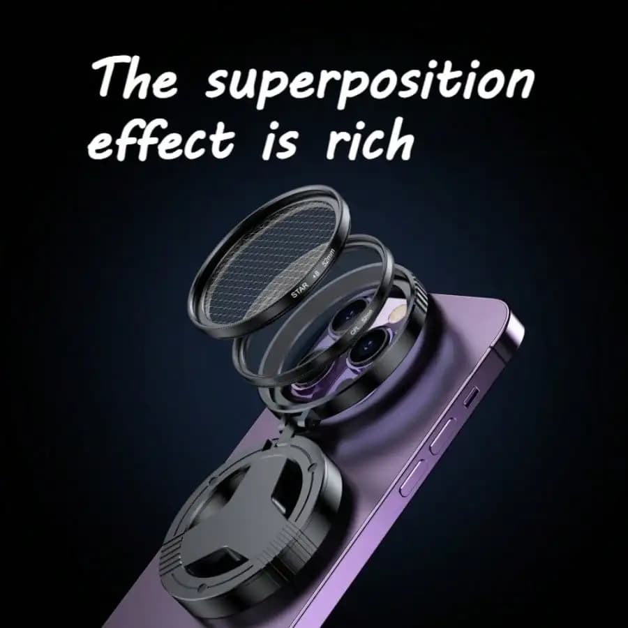 Filtro Polarizzatore Magnetico CPL da 52mm, Lente HD Anti-Riflesso per Fotografia Mobile iPhone/Android