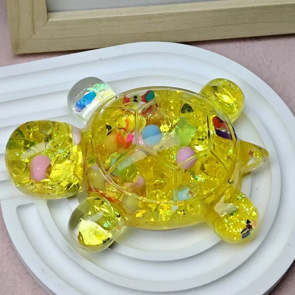 Simpatiche Tartarughe Giocattolo con Effetto Sabbia Fluida e Colori Caramella, a Forma di Frutta, Stile Cartone Animato, Kawaii, Adorabile Piccolo Ornamento per Chiavi Auto