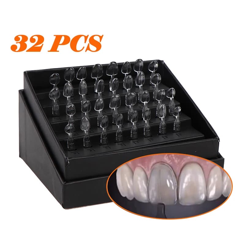 Set of 32 Pieces Kit for Dentali Stamps, Photopolymerized Composite Resin Prints Autoclavabile for Front teeth, Dentale Whitening Tools