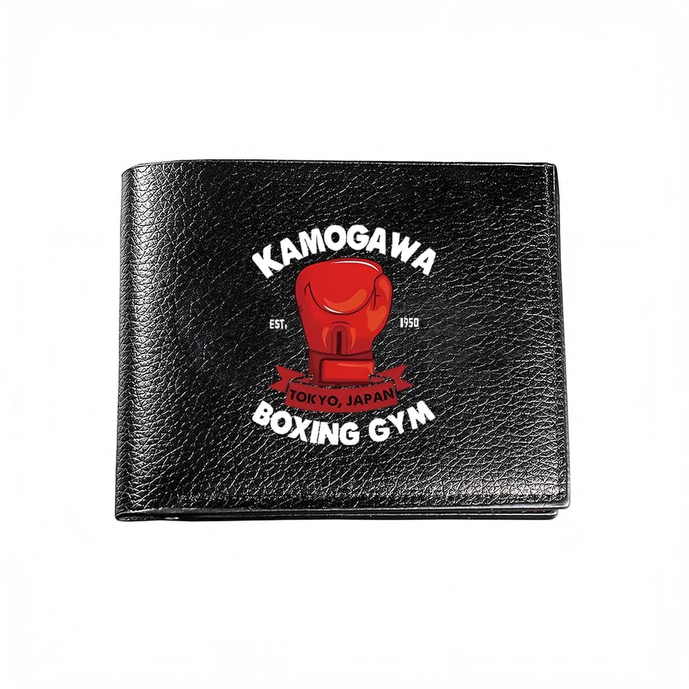 Kamogawa Boxing Gym Tokyo Japan Established 1990 Red Glove Logo Men's Wallet Card Holder Casual Business Fashion Design