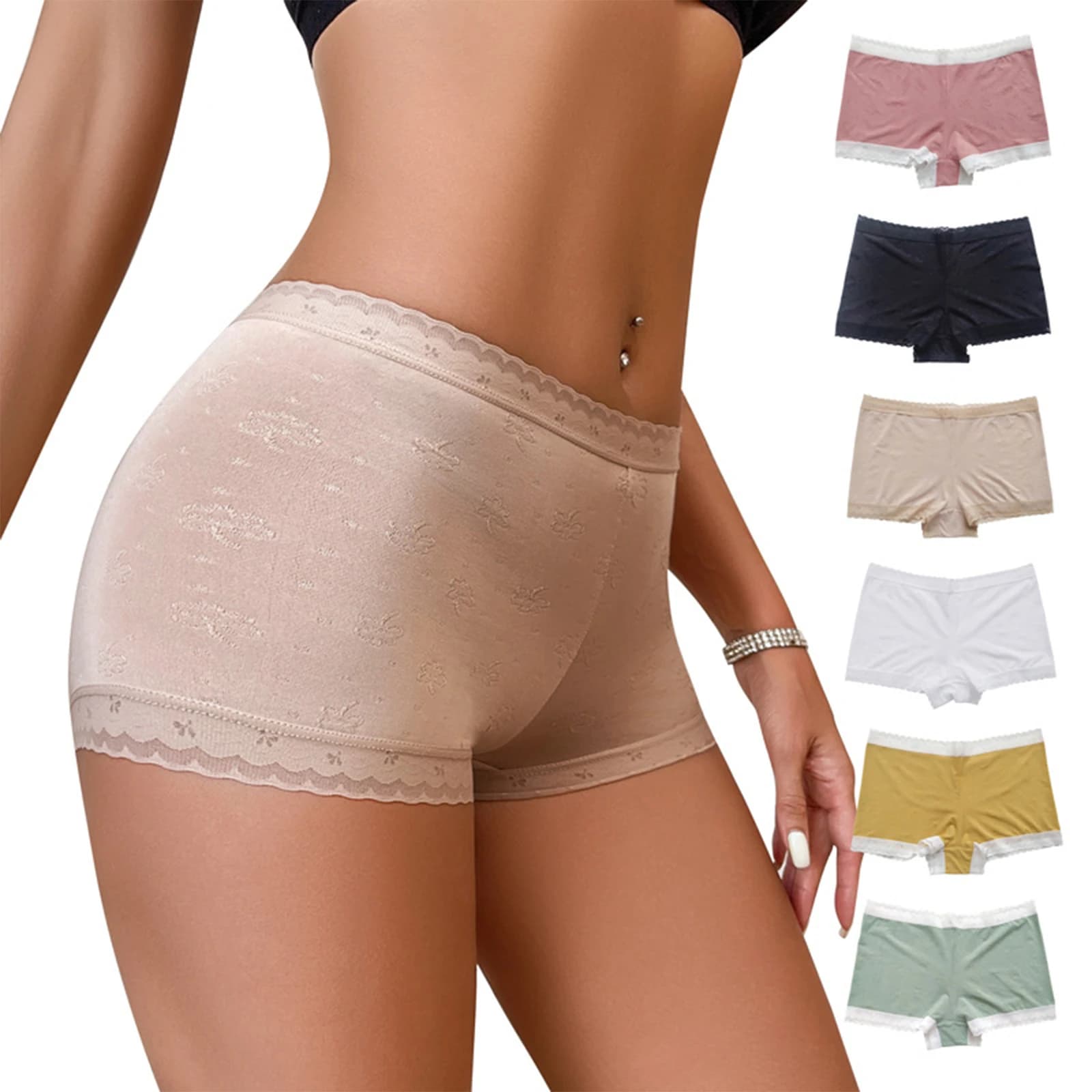 Women's Sexy Underwear Mid-life Women's Underwear Strong Sizes Solid Color Shade Women's Underwear Fashionable Soft Waist