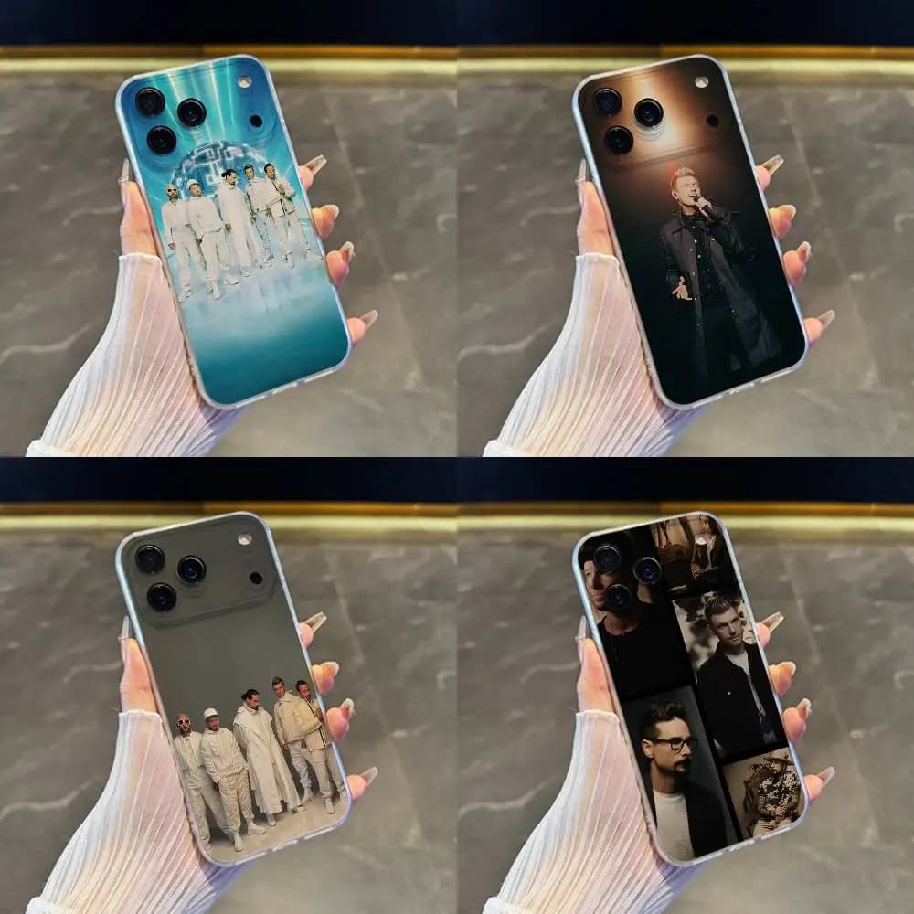 Custodia per telefono B-Backstreet Boys BSB per iPhone 17,16,15,14,13,12,11 Pro,Max,Plus,X,XS,XR,SE4,E Mini Cover morbida trasparente