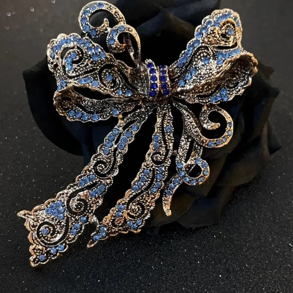 Spilla barocca di lusso con fiocco in strass, unisex, accessori per coppie, bomboniere, decorazioni per gonne e cappotti, migliorano il fascino