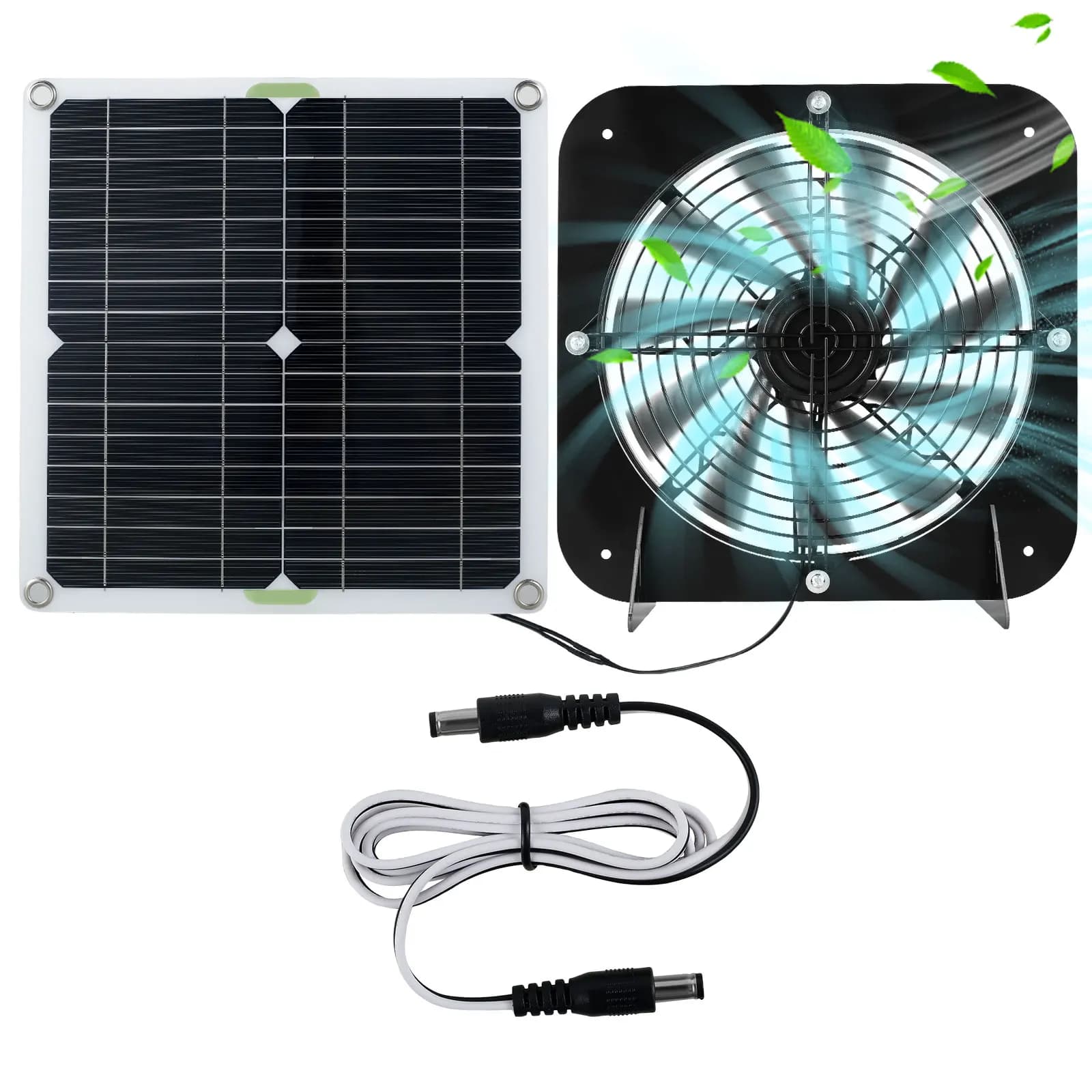 Kit ventola pannello solare 13,5 pollici 100W Ventilatore di scarico ad energia solare impermeabile 3000 giri/min Pollo di raffreddamento ad alta efficienza regolabile automaticamente