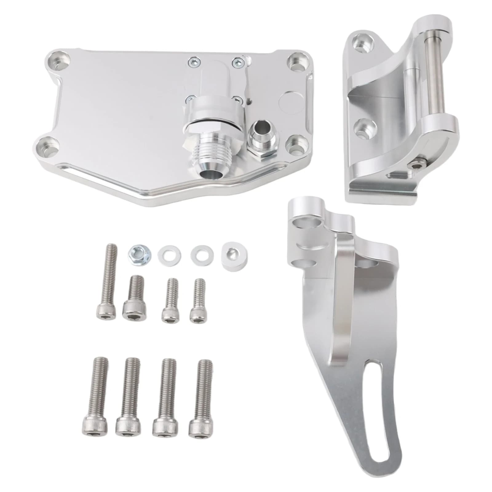 Racing Billet Electric Water Plate Kit For K20 K24, Complete Alternator Brackets and Connect Fittings