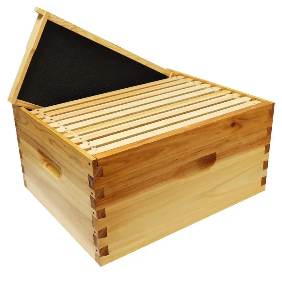 Arnia profonda Super Bee Box in vendita, arnia in legno cerato con telai in legno e fondazioni cerate, non assemblata