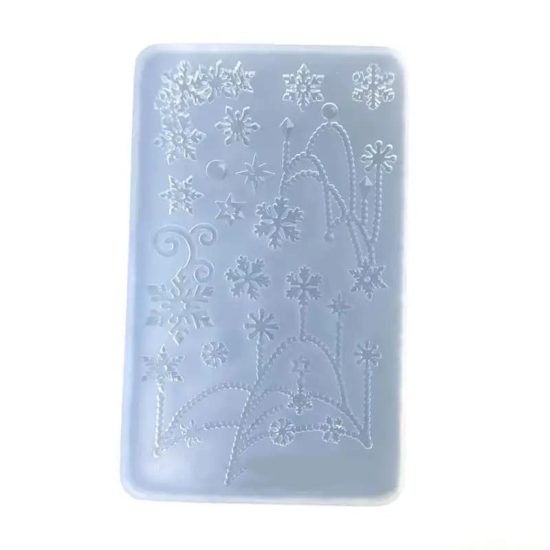D46E Stampo in silicone versatile con motivo a ghiaccio, adatto per realizzazione sapone in resina e candele