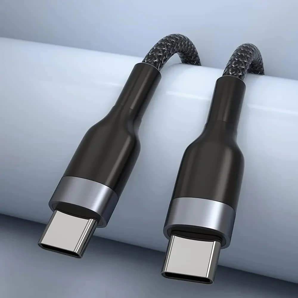 Cavo USB-C a USB-C da 60W per Ricarica Rapida PD, Cavo Dati Corto da 0,25M per Power Bank, Telefono, Tablet, Laptop, Cavo di Ricarica Portatile