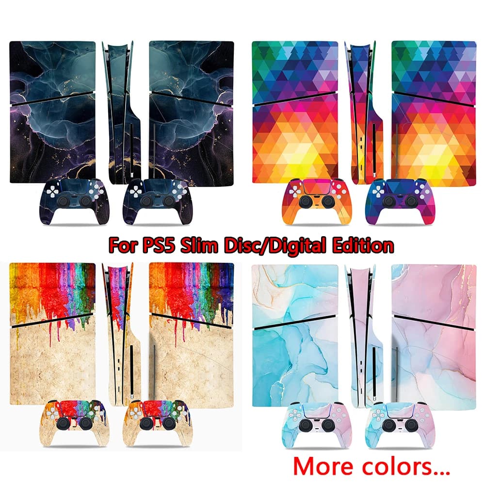 Per Sony PS5 Slim Console Skin Sticker Disco/Edizione digitale Decal Pellicola protettiva antigraffio per PlayStation 5 Slim Sticker