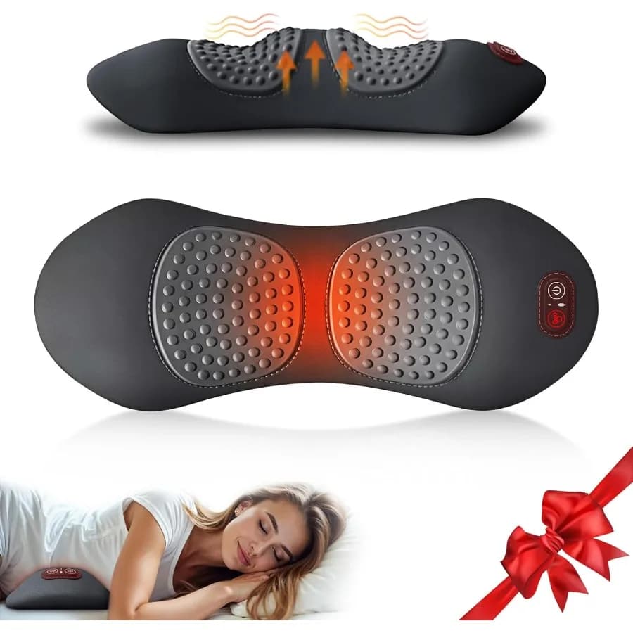 Cuscino di supporto lombare elettrico ricaricabile Upadate 3 in 1 con altezza regolabile per massaggiatore per letto e schienale con schiena termica