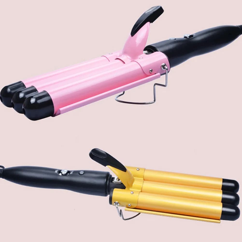 Portable curlers 32mm with Thermal Control, Three Electric Bacchettes for Salone and Casa, Colour Pink