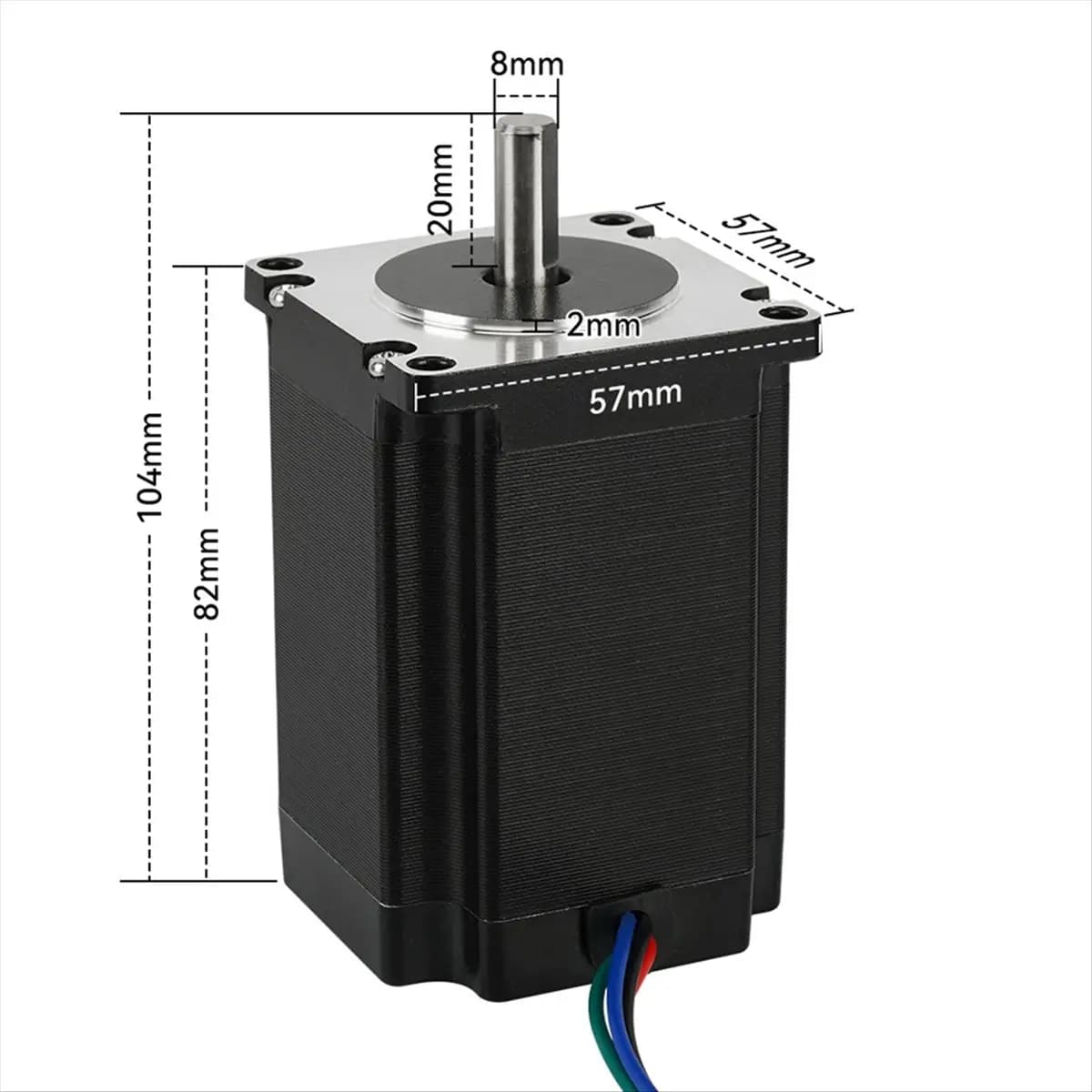 Motore passo-passo AIMA 57, 1.2N, 82mm, 2.8A, 2 fasi, 4 fili per stampante 3D, macchina per incisione fai-da-te