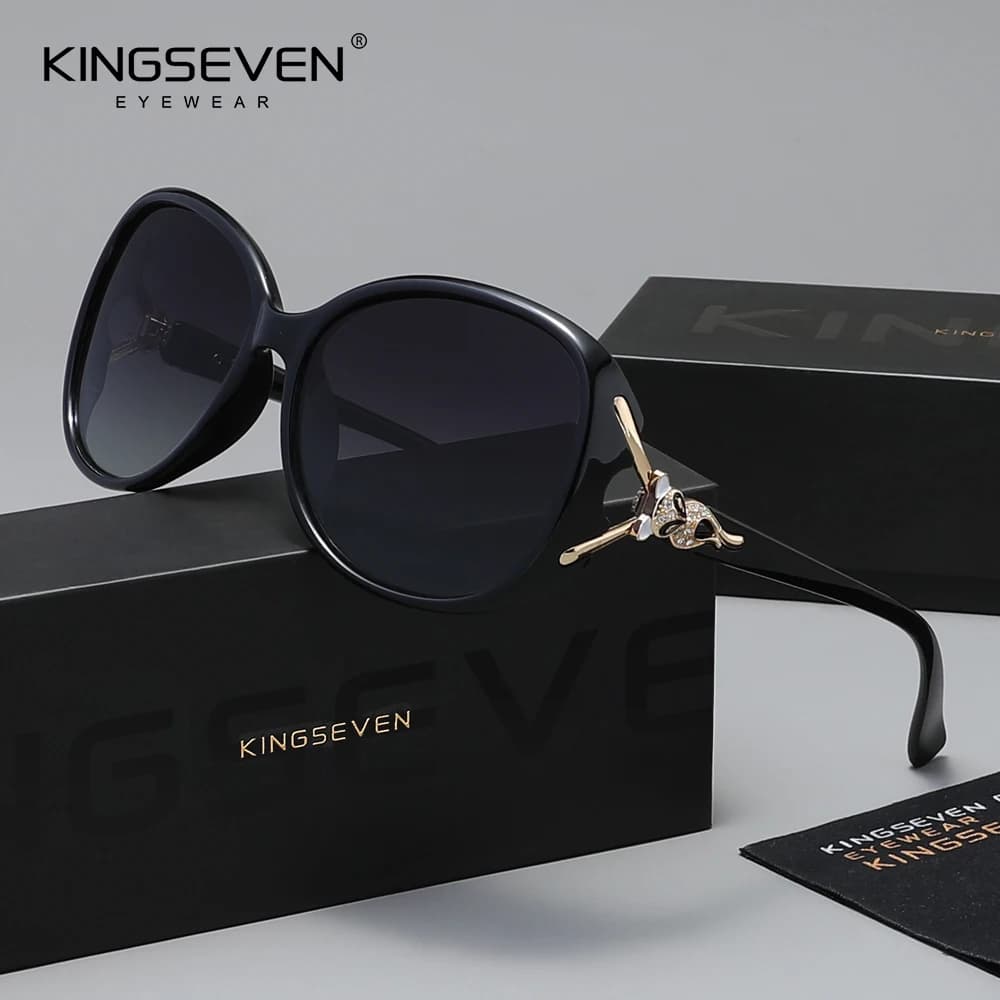 KINGSEVEN New Fashion Women's Sunglasses UV400 Polarized Anti-glare Fox Oval Shopping Luxury Eyewear