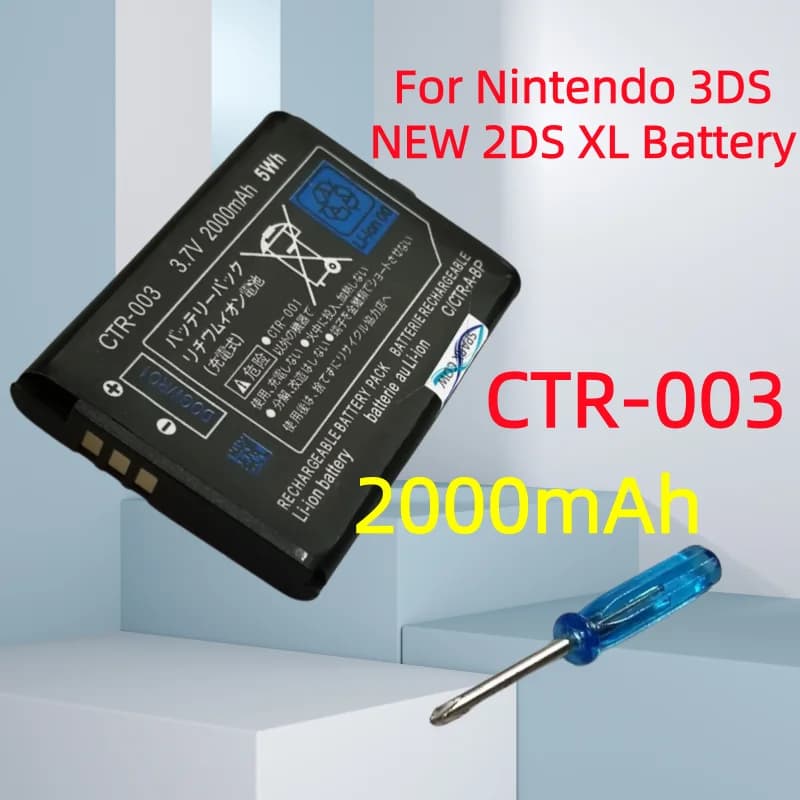 2000mAh CTR-003 Li-ion Battery For Nintendo 3DS NEW 2DS XL Battery CTR-003 For Nintendo 3DS N3DS Gamepad Controller New 3DS 3DS