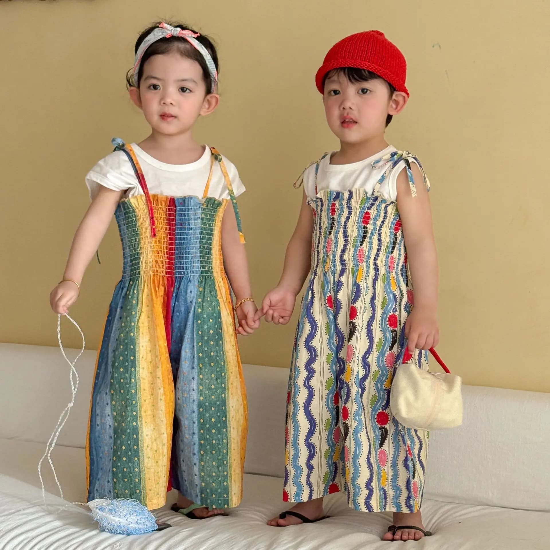 Nuovi Pantaloni Estivi 2026 per Bambini: Salopette Casual a Righe, Pantaloni con Bretelle per Bambine, Tuta per Bambini, Graziosi Pantaloni con Bretelle per Bambini, Abbigliamento per Neonati