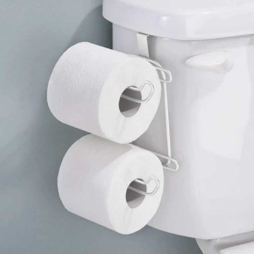 Porta carta igienica Porta fazzoletti Design a doppio strato Dispenser per rotoli di carta velina con forte carico Organizzatore da cucina per bagno 이