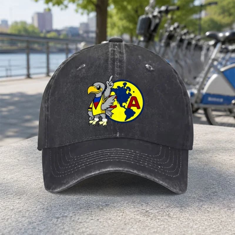 1pc Mexican America Team Baseball Cap Suitable for Couples, Vintage Distressed Washed Hook & Loop Closure Hat, Lightweight Duckb