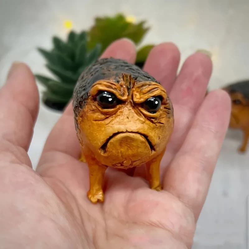 Accessori unici per bonsai di rana da pioggia africana arrabbiata, statue in resina: perfette per decorazioni da giardino, esterni e da tavolo