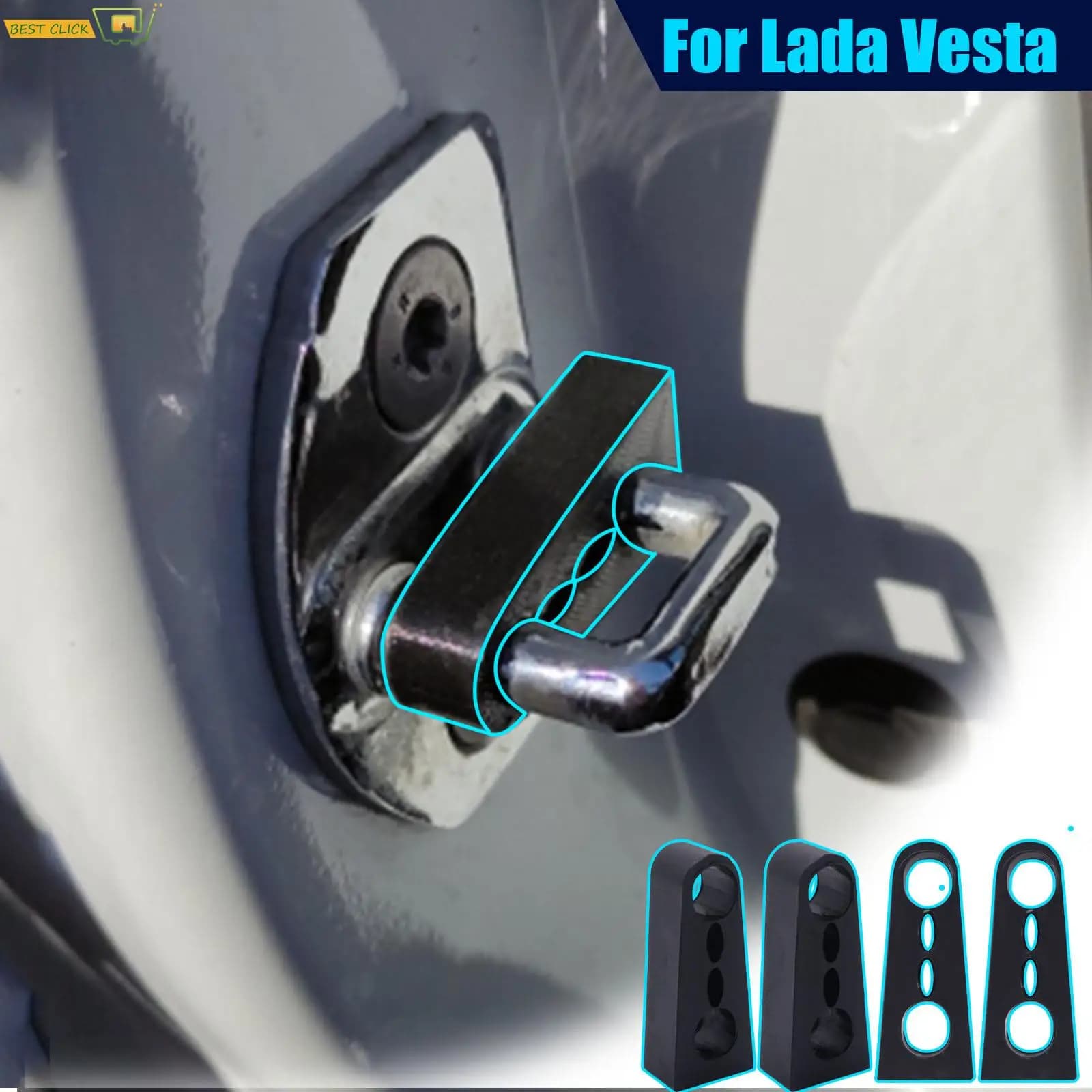 Ammortizzatore del suono tampone della serratura della porta per Lada Vesta SW Cross 2015-2023 sonaglio STOP Screaks insonorizzati guarnizione per non udenti fonoassorbente