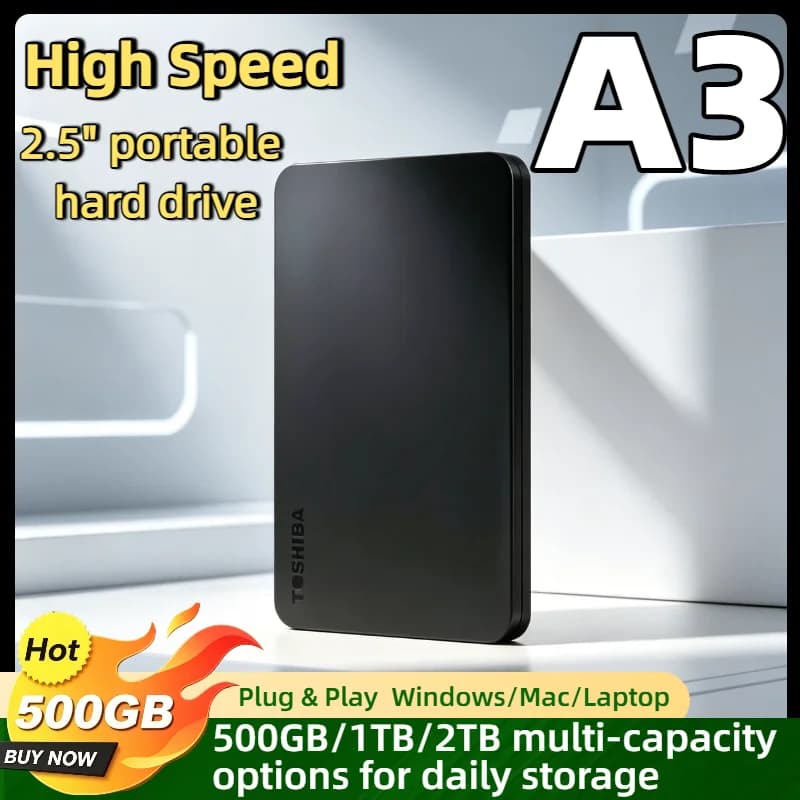 500GB 1TB 2TB OEM For Toshiba A3 Expansion 2.5 Inch USB 3.0 Portable External HDD Hard Disk Drive Box Storage Compact Pro