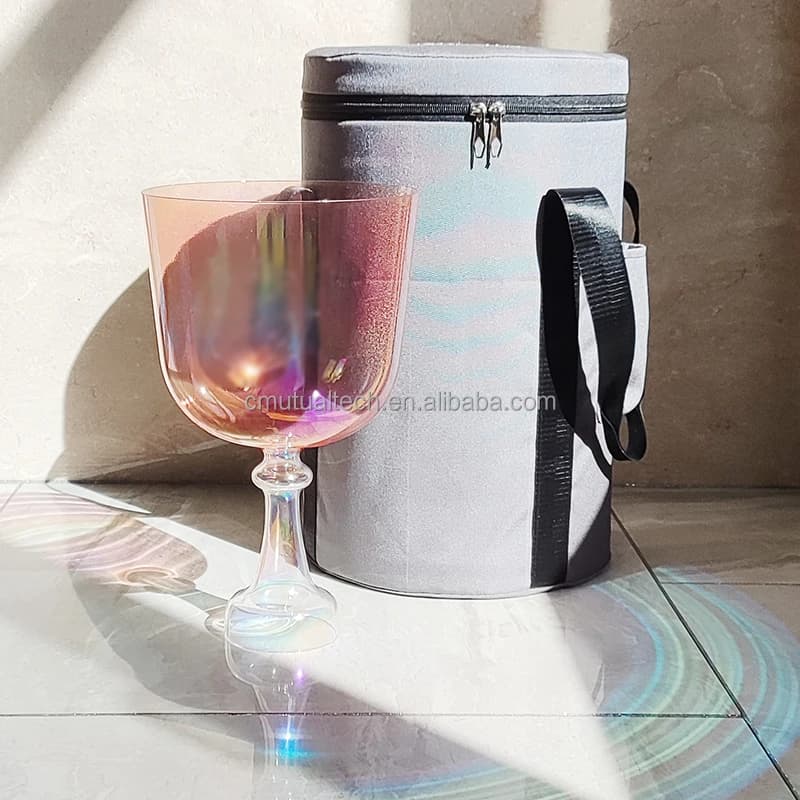 Rose Quartz Crystal Singing Bowl Grail Customized Sound Healing Device 432Hz Crystal Bowls Favor Sound Healing Instruments