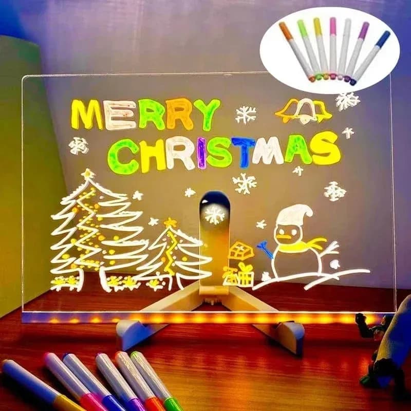 7 Color Night Light LED Lavagna, Acrylic Message Washer, Fa-da-Te Illuminata Baby Lavagna, Children's Birthday Gift