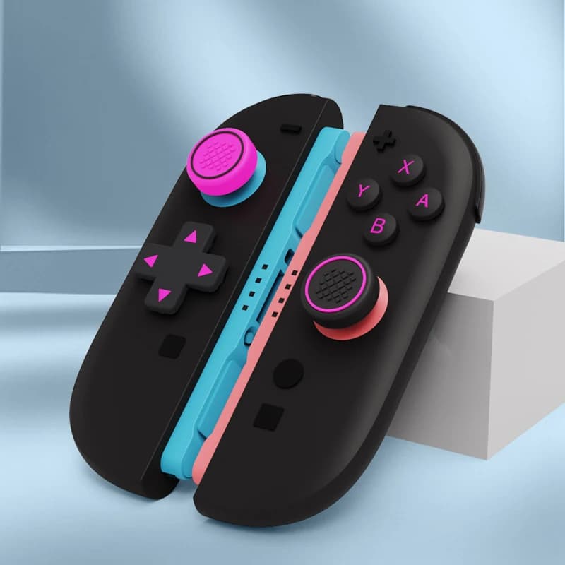 Set di Copri Joystick in Silicone AKSW-329 con D-Pad a Croce e Adesivi per Pulsanti ABXY per Switch 2