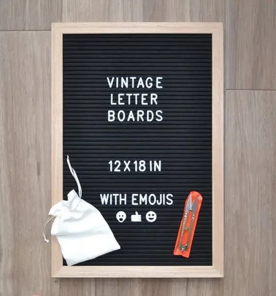 La bacheca pubblicitaria più venduta con cornice in rovere intercambiabile, bacheca in feltro nero 12X 16 con 340 lettere in plastica
