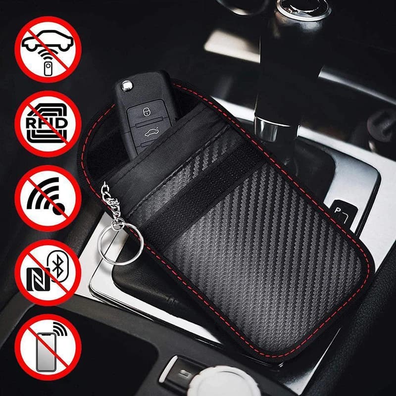 Custodia per chiavi per auto Chiave schermante RFID Borse per carte di credito Organizer Borsa per blocco segnale FOB per protezione della privacy Accessori per blocco