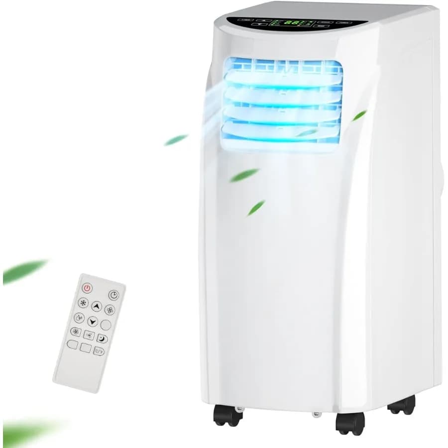 Condizionatore d'aria portatile 8000BTU 3IN1 Unità CA da pavimento facile e fredda con deumidificatore Telecomando Scarico completo per montaggio su finestra Ki