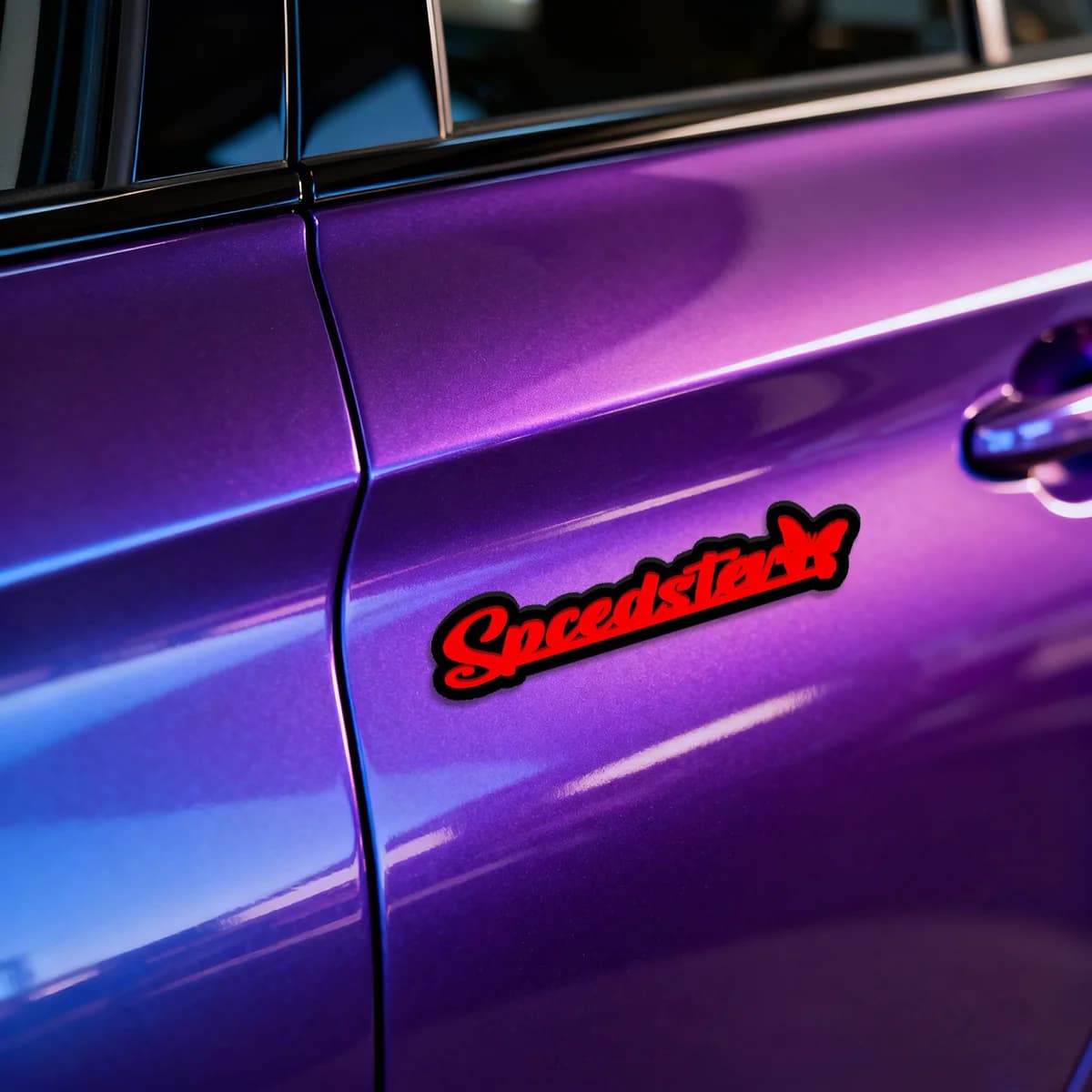 Emblema Auto Personalizzato in Acrilico con Scritta Speedster, Adesivo 3D a Farfalla in Rilievo, Decalcomania Impermeabile e Resistente alle Intemperie per Styling Auto