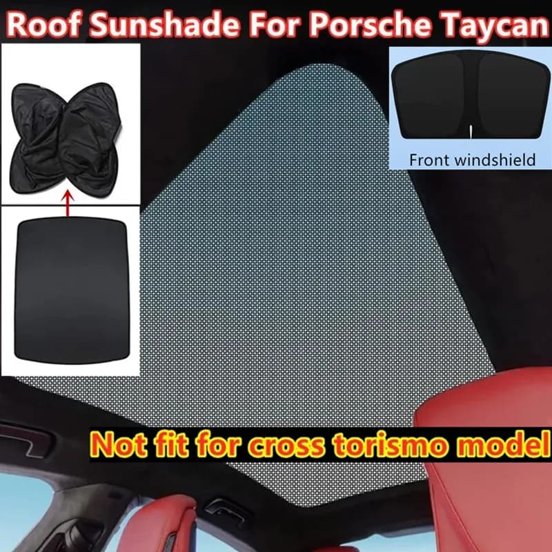 Car Foldable Front Windshield Glass Roof Sunroof Skylight Sunshade Window Shade Sunroof Upgrade Mesh Net For Porsche Taycan