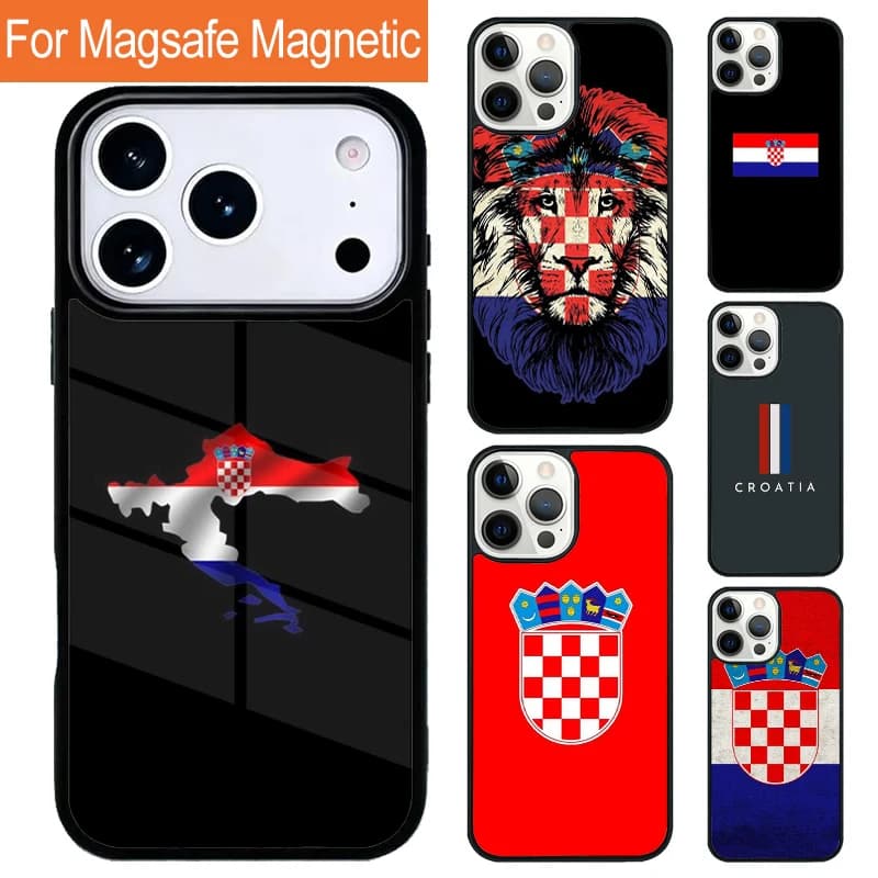 Croatia Flag SOFT Magnetic Wireless Charging Phone Case For iPhone 17 Pro 16 15 13 12 11 Pro Max Air 14 Plus With Magsafe Cover