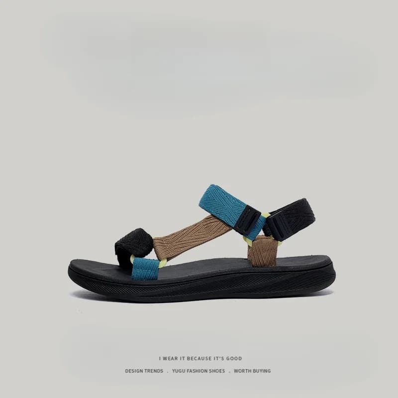 SIFU Sandali sportivi casual estivi da uomo, scarpe da spiaggia con fondo morbido, antiscivolo, resistenti all'usura, comode calzature piatte in EVA