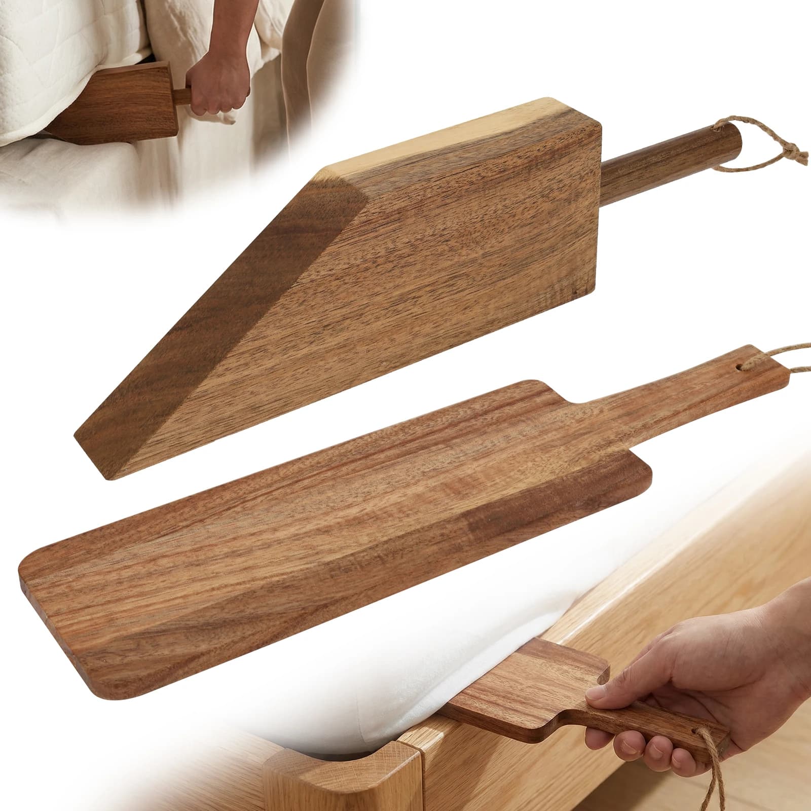 2 Pezzi Sollevatore Ergonomico Portatile per Materasso, Cuneo Sollevamaterasso, Ausilio per il Cambio Lenzuola e il Sollevamento Materassi Domestici