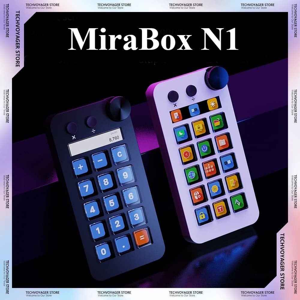 Mirabox N1 15Keys StreamDeck Mini Keyboard Visual LCD Button Live Content Creation Controller Stream Deck Custom Keypad PC Gifts