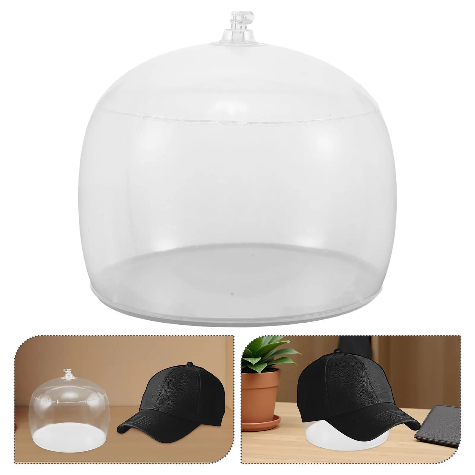 Supporto Interno Trasparente Gonfiabile in PVC per Cappello da Baseball, Base a Cupola per Esposizione Cappelli da Adulto