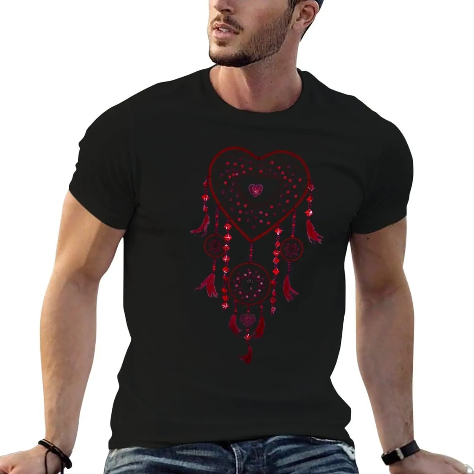 Heart Dreamcatcher T-Shirt t shirts for man graphic tees t shirt for man man t shirts cotton T-shirt