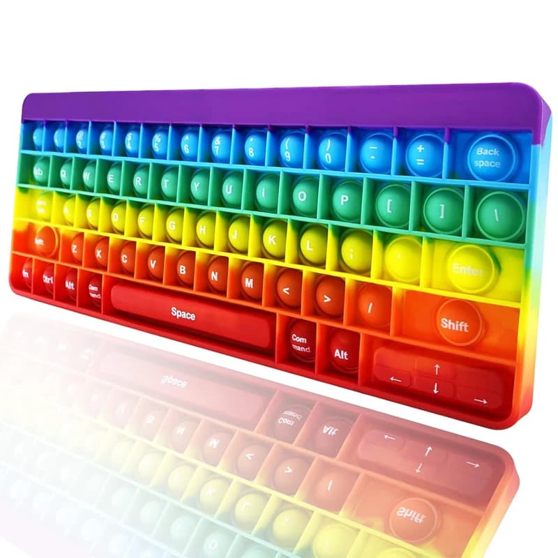 Giocattoli Sensoriali Antistress in Silicone a Forma di Tastiera con Bolle per Bambini e Adulti, Regali Creativi per ADHD, Autismo, Ansia e Stress