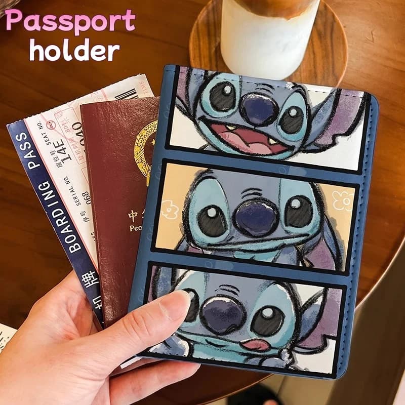 Porta Passaporto Disney Stitch Star, Custodia Protettiva Multifunzionale per Documenti e Carte, Regalo di Compleanno per Donne, Halloween
