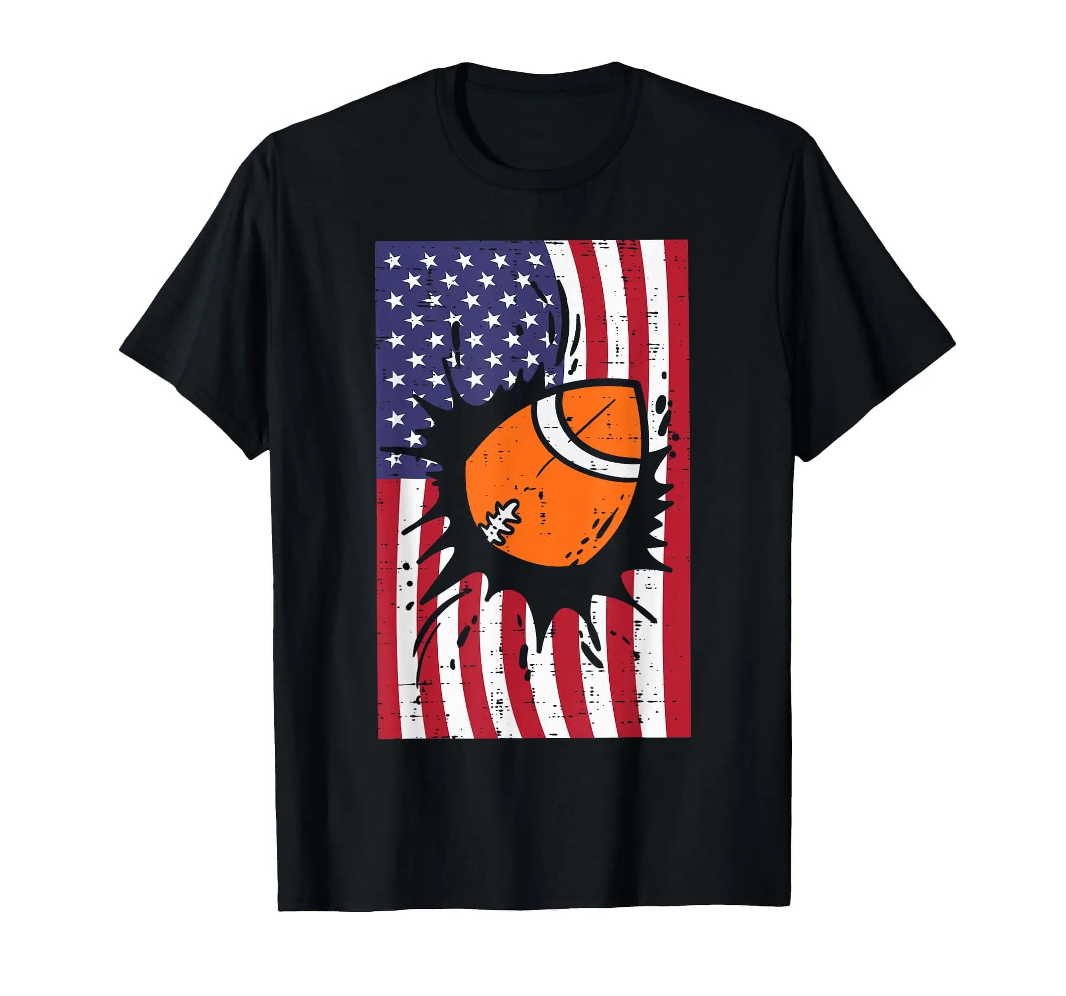T-shirt da uomo e donna patriottica con bandiera americana per il football americano